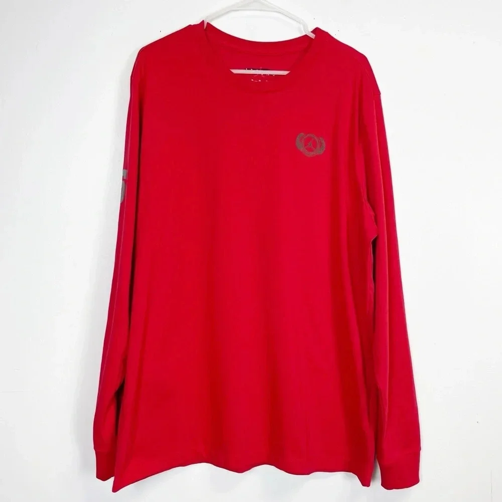 Nike Air Jordan Flight Tshirt Size XL Mens Red 85 Long Sleeve Graphic Tee